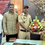 कर्तव्य तत्पर पोलीस कर्मचारी संताजी मानेंचा केला सन्मान